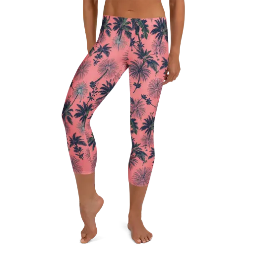 Coral Reverie on a Capri Leggings