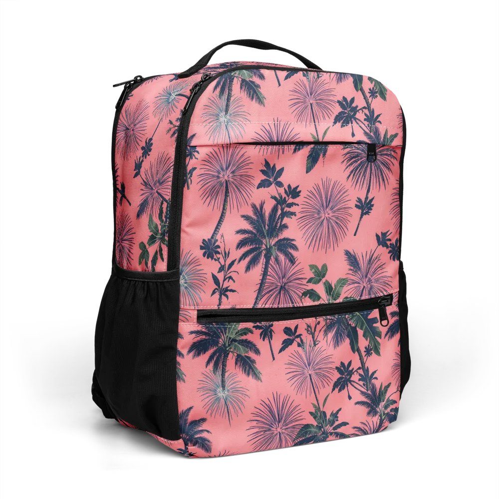 Coral Reverie on Utility Backpack — Right Front