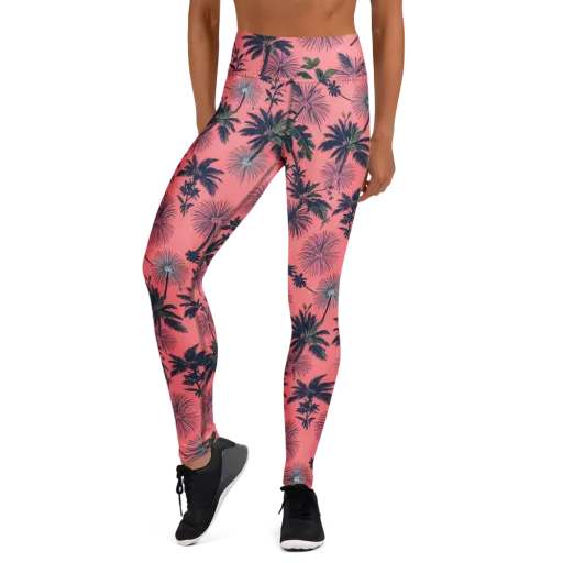 Coral Reverie on a Yoga Leggings