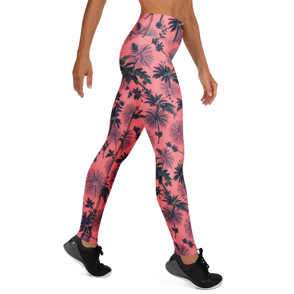 Coral Reverie on Yoga Leggings — Right