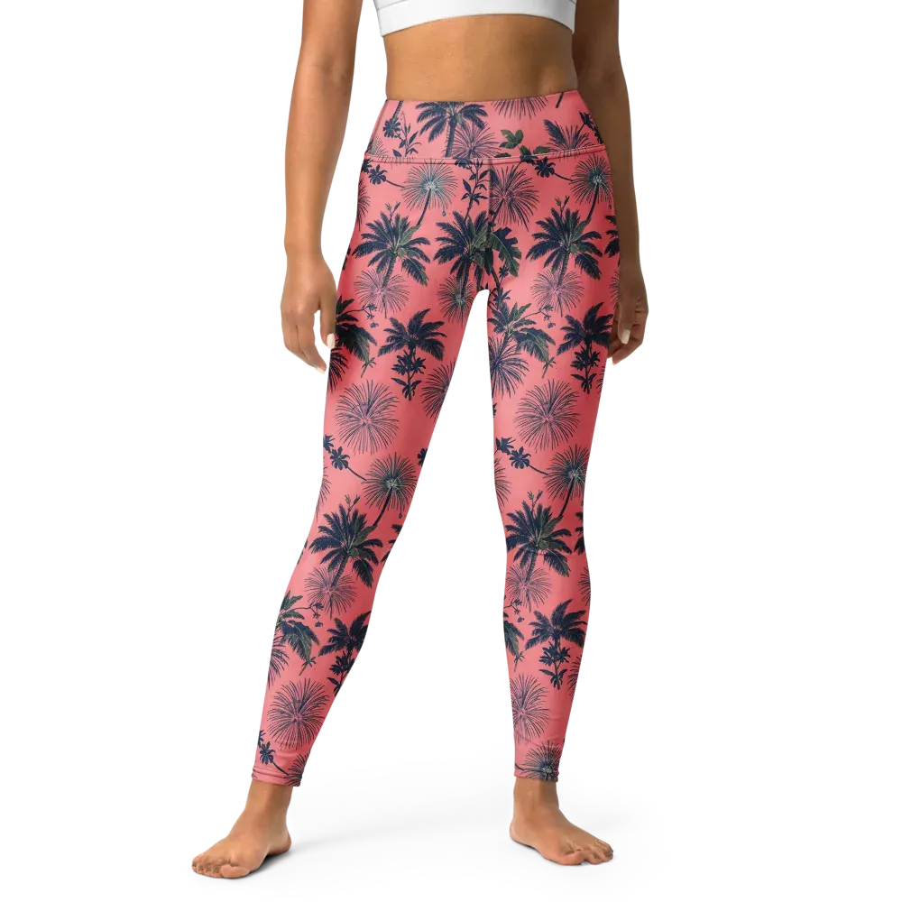 Coral Reverie on Yoga Leggings — Front