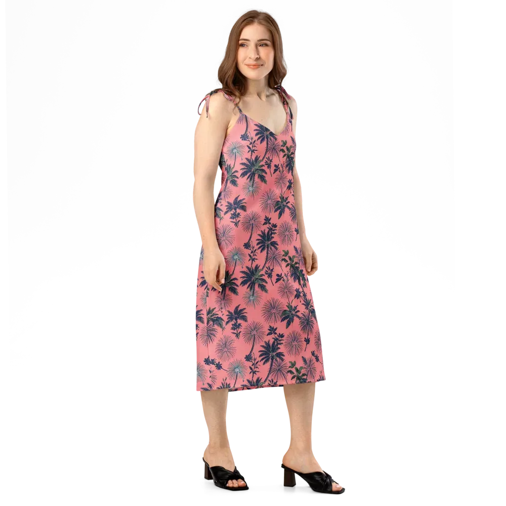Coral Reverie on Slip Dress — Right Front
