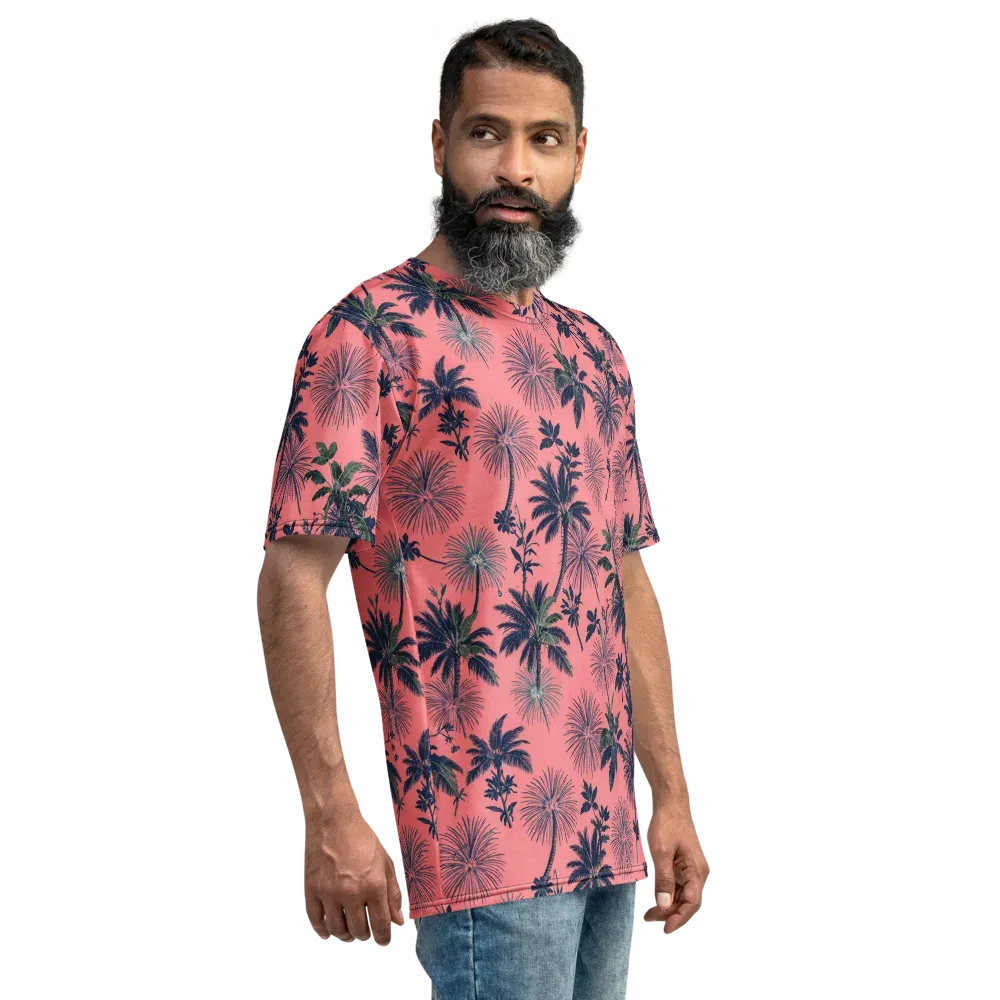 Coral Reverie on Men's Crew Neck T-Shirt — Right