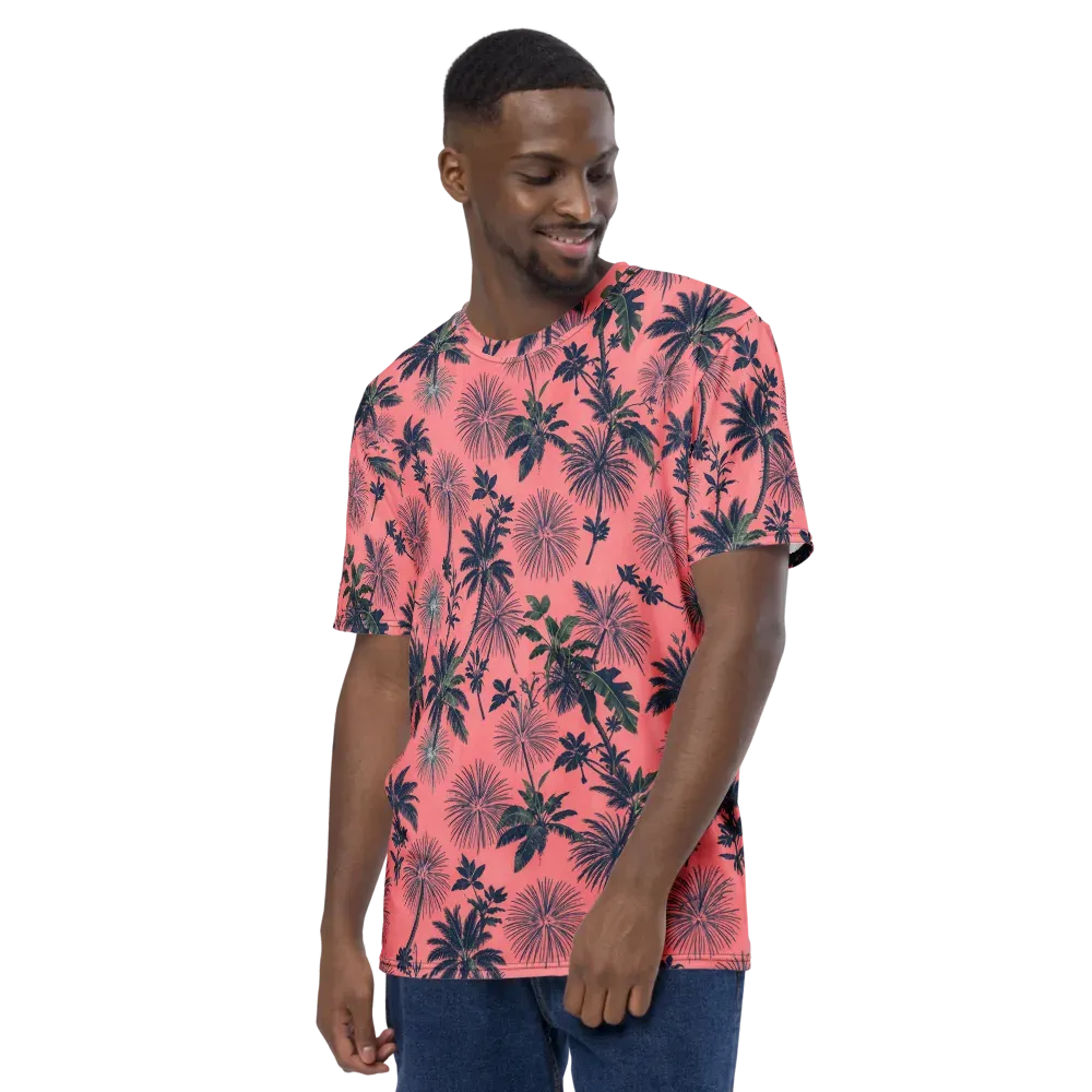 Coral Reverie on Men's Crew Neck T-Shirt — Left