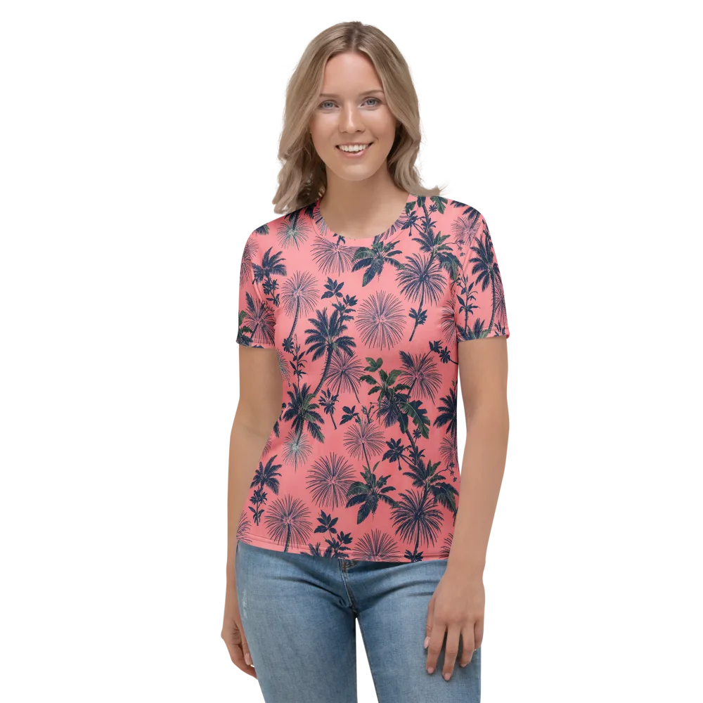 Coral Reverie on Women's Crew Neck T-Shirt — Front