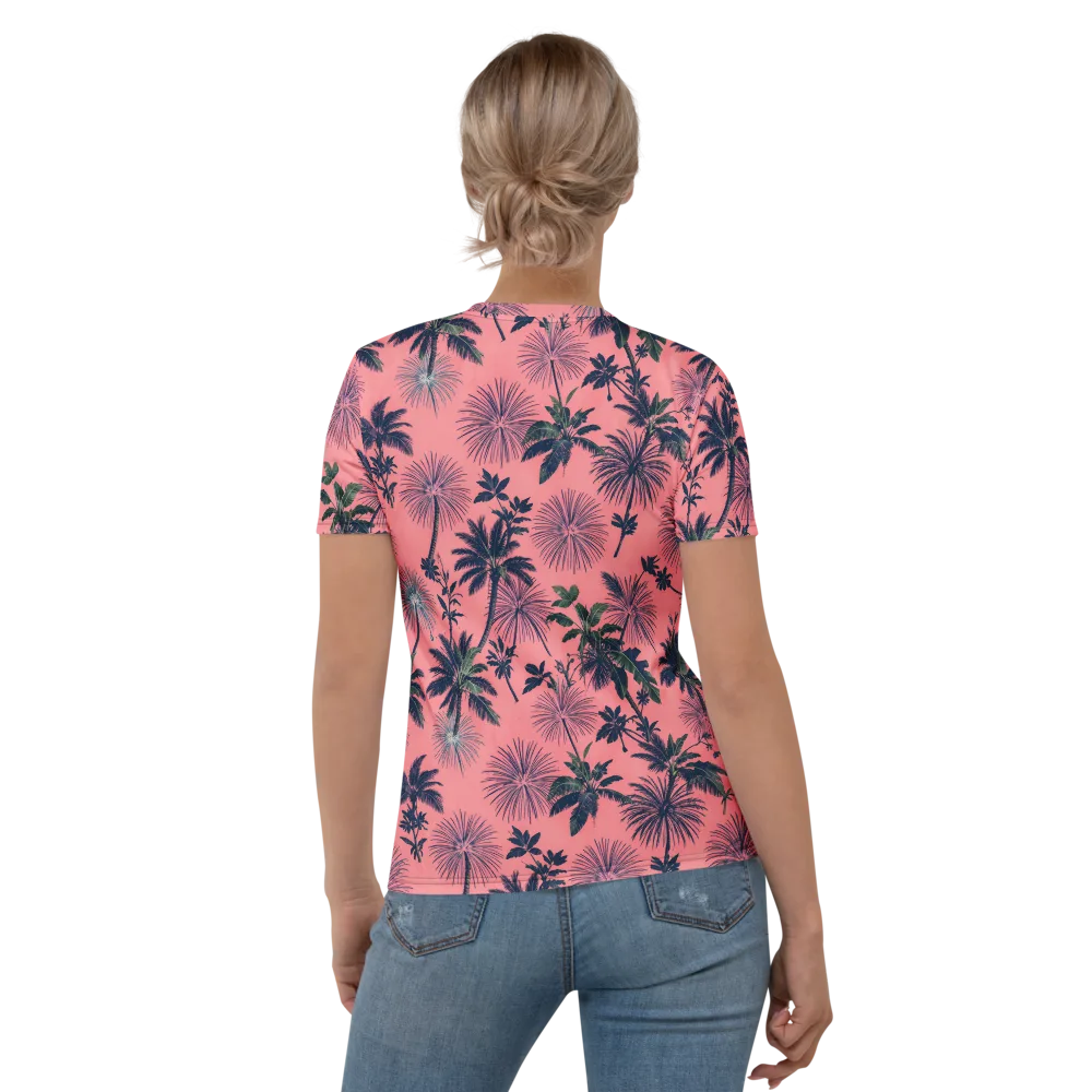 Coral Reverie on Women's Crew Neck T-Shirt — Back