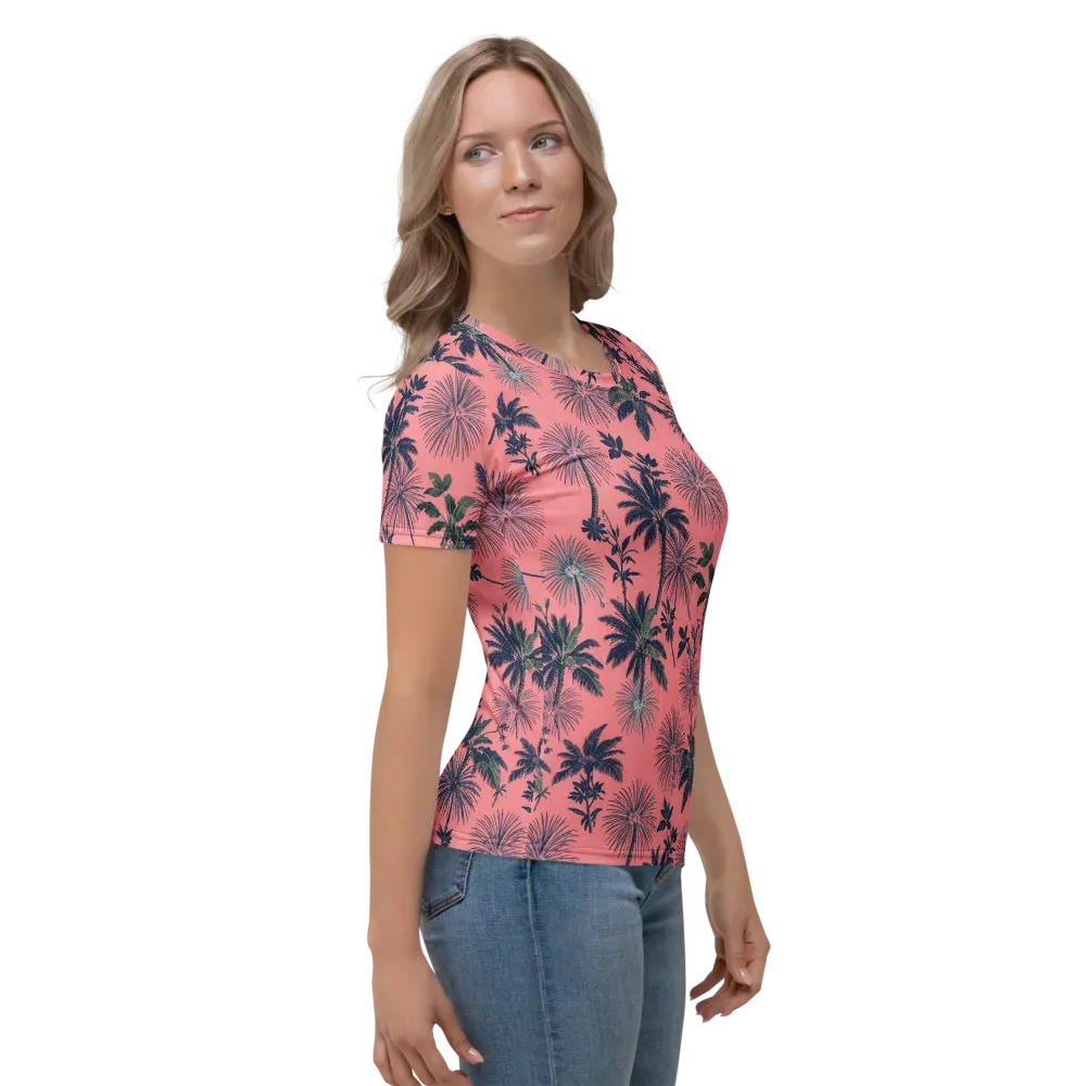 Coral Reverie on Women's Crew Neck T-Shirt — Right