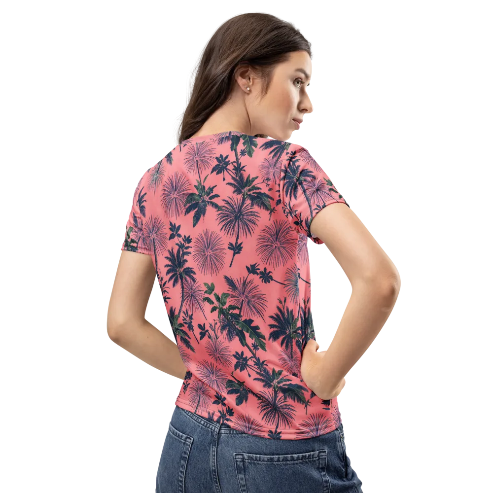 Coral Reverie on Women's Crew Neck T-Shirt — Back
