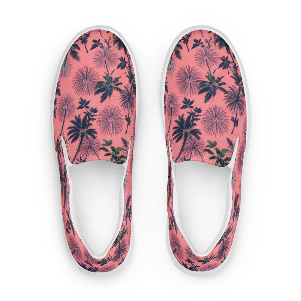 Coral Reverie on Men's Slip-On Canvas Shoes — Front