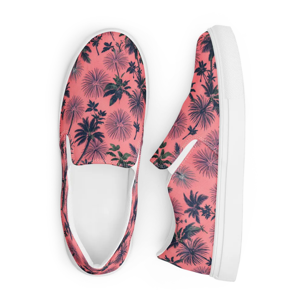 Coral Reverie on Men's Slip-On Canvas Shoes — Front