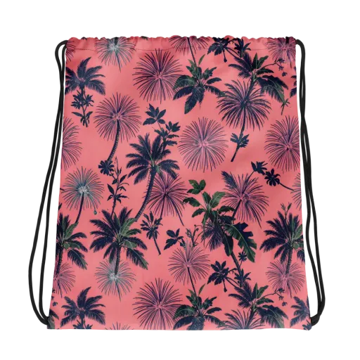 Coral Reverie on a Drawstring Bag
