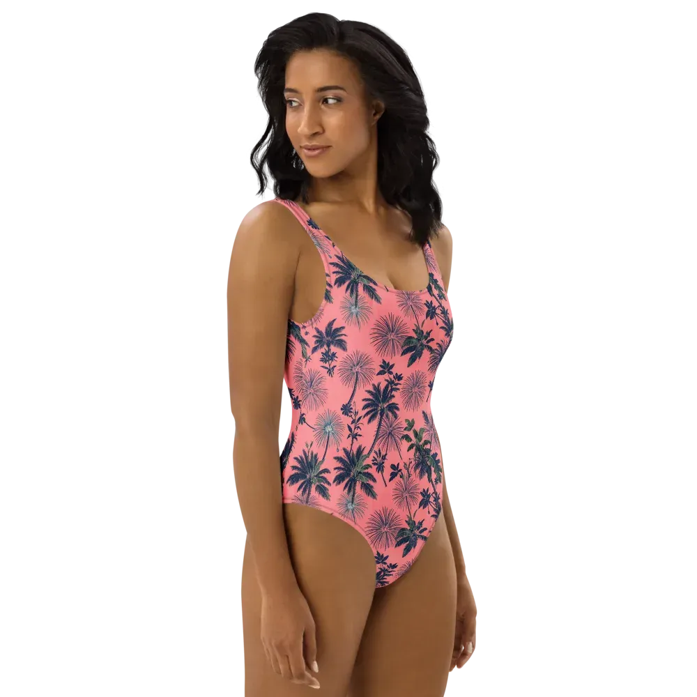 Coral Reverie on One-Piece Swimsuit — Right