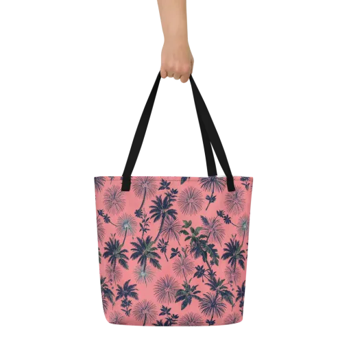 Coral Reverie on a Large Tote Bag W/ Pocket