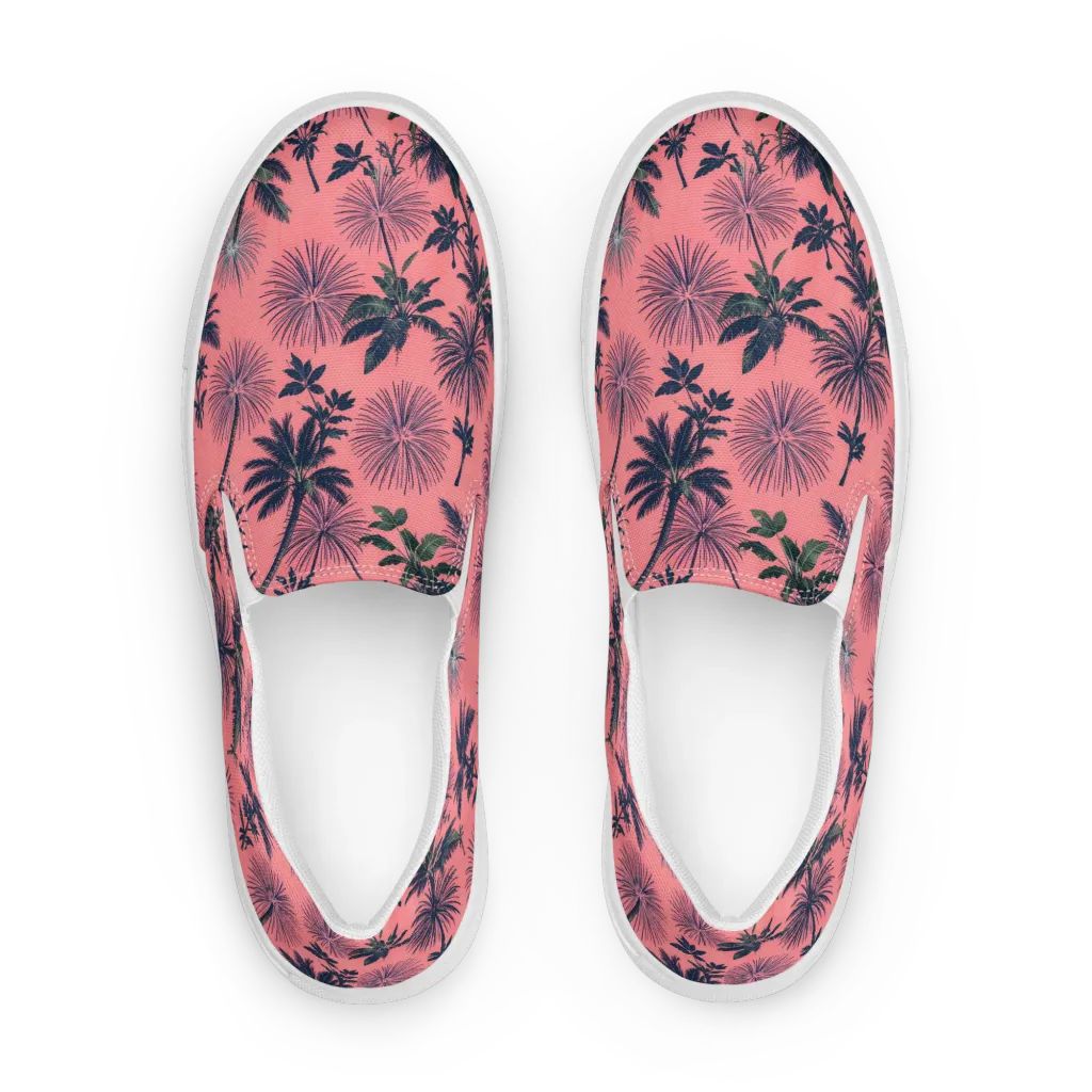 Coral Reverie on Women's Slip-On Canvas Shoes — Front