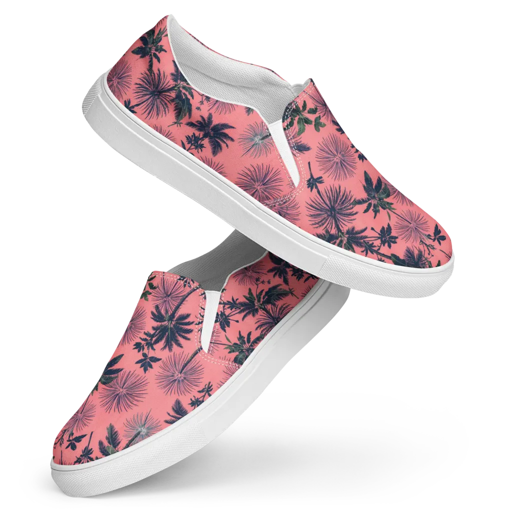 Coral Reverie on Women's Slip-On Canvas Shoes — Front