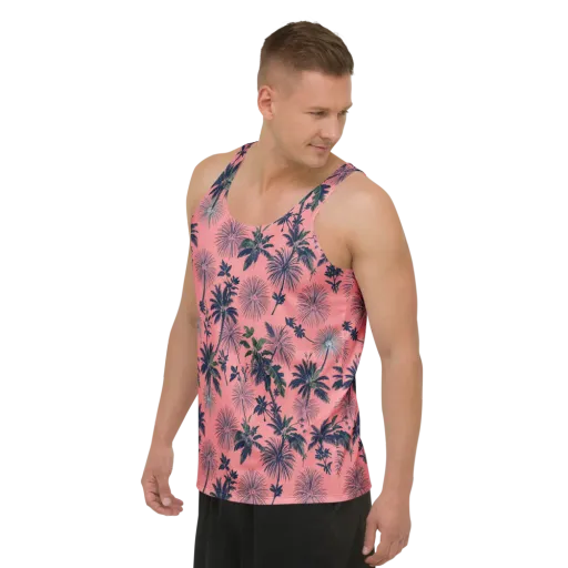 Coral Reverie on a Men's Tank Top