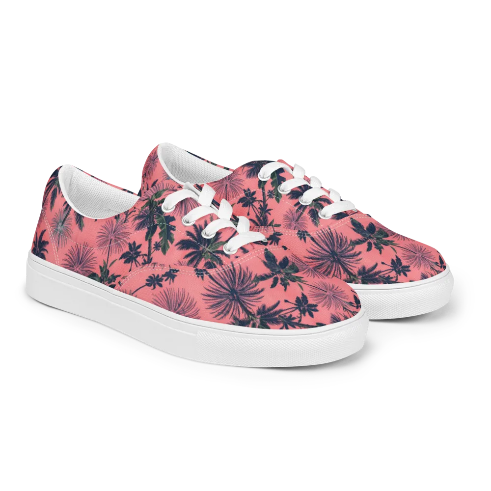 Coral Reverie on Men's Lace-Up Canvas Shoes — Right Front