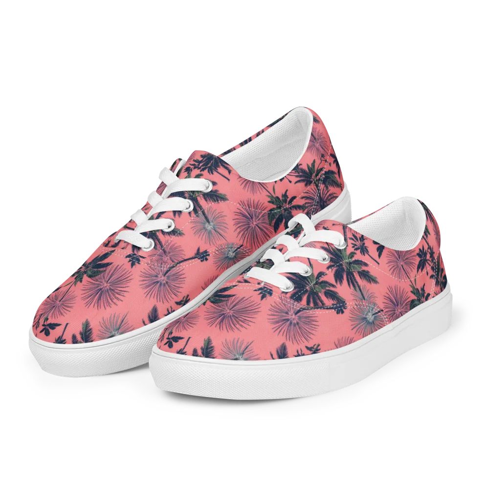 Coral Reverie on Men's Lace-Up Canvas Shoes — Left Front