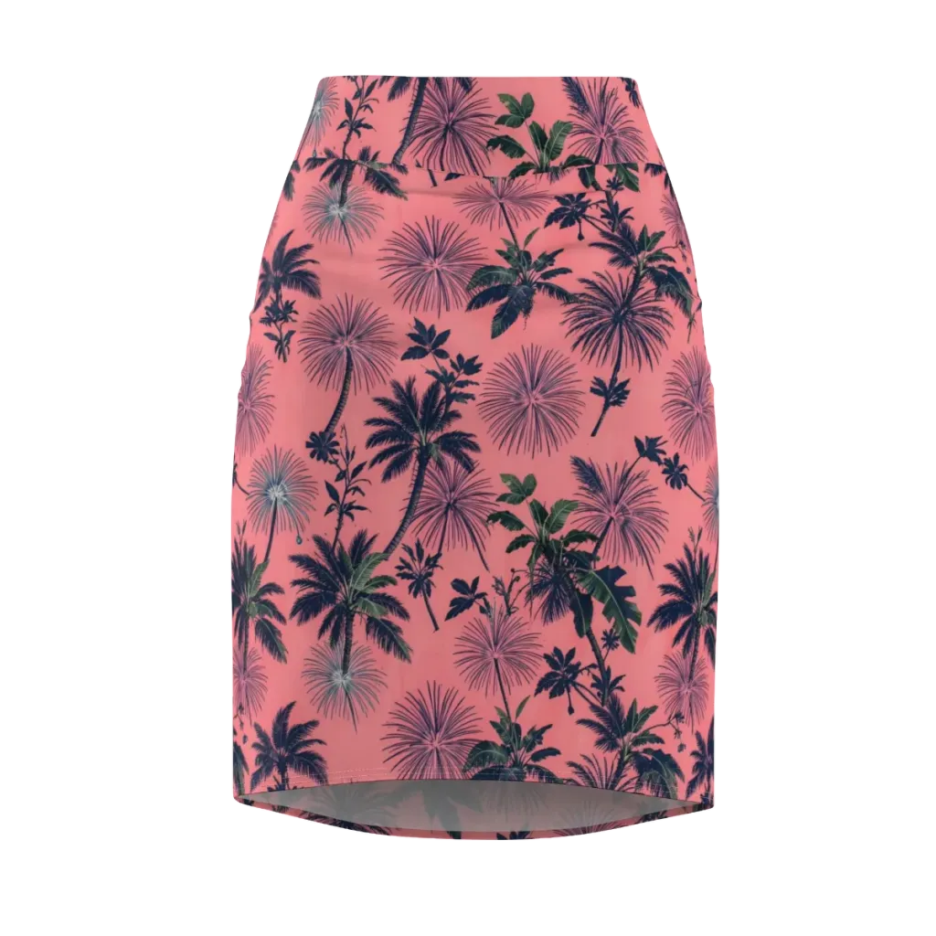 Coral Reverie Pencil Skirt on model