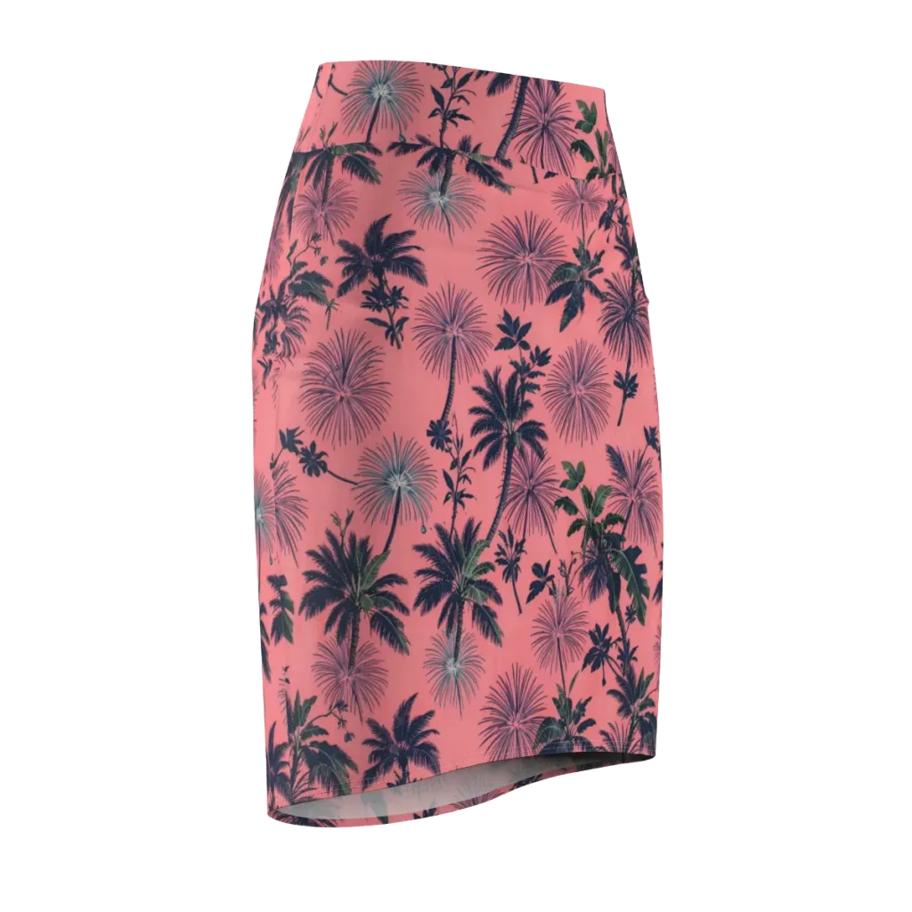 Coral Reverie on Pencil Skirt — Front Side