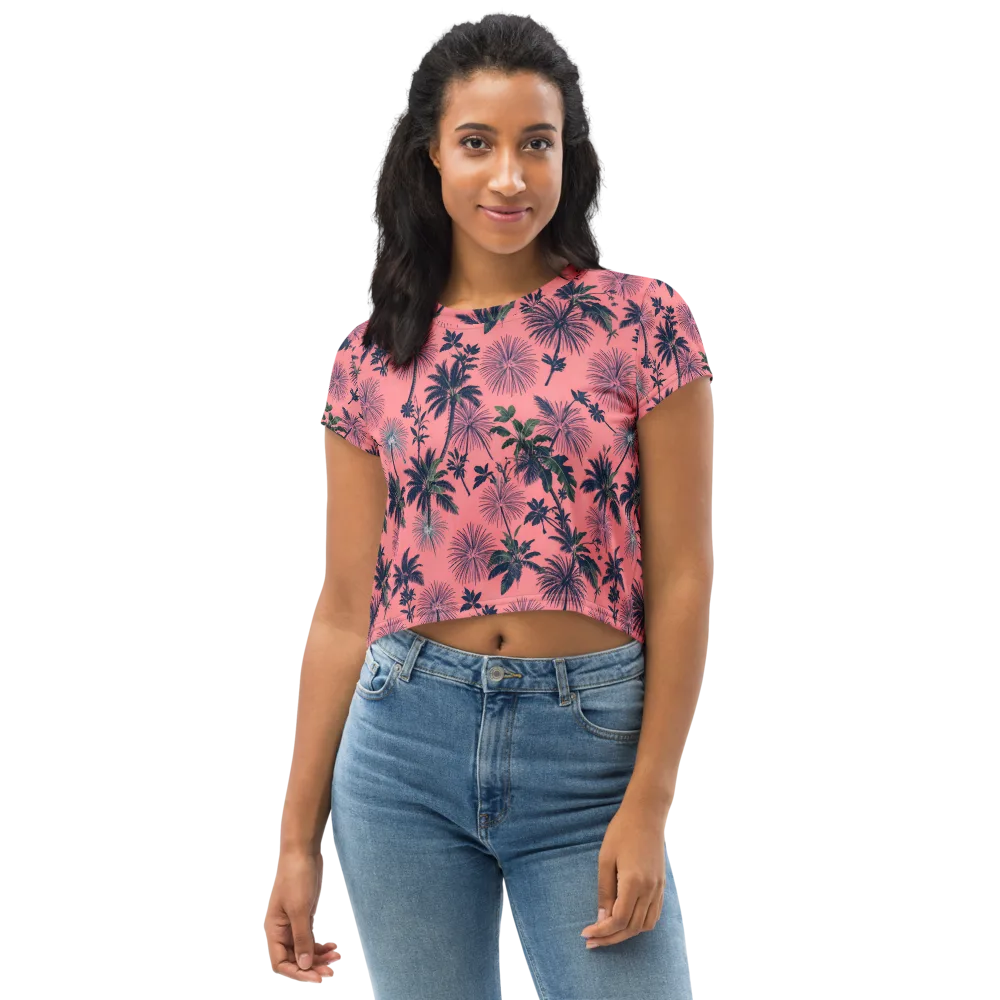 Coral Reverie on Crop Tee — Front
