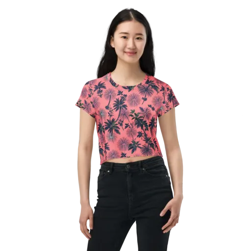 Coral Reverie on a Crop Tee