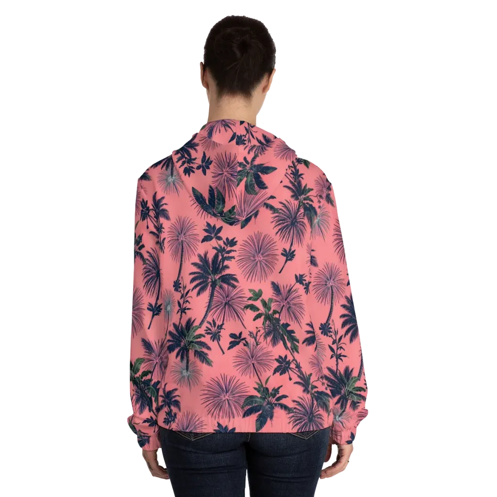 Coral Reverie on Women's Full-Zip Hoodie — Back On Person