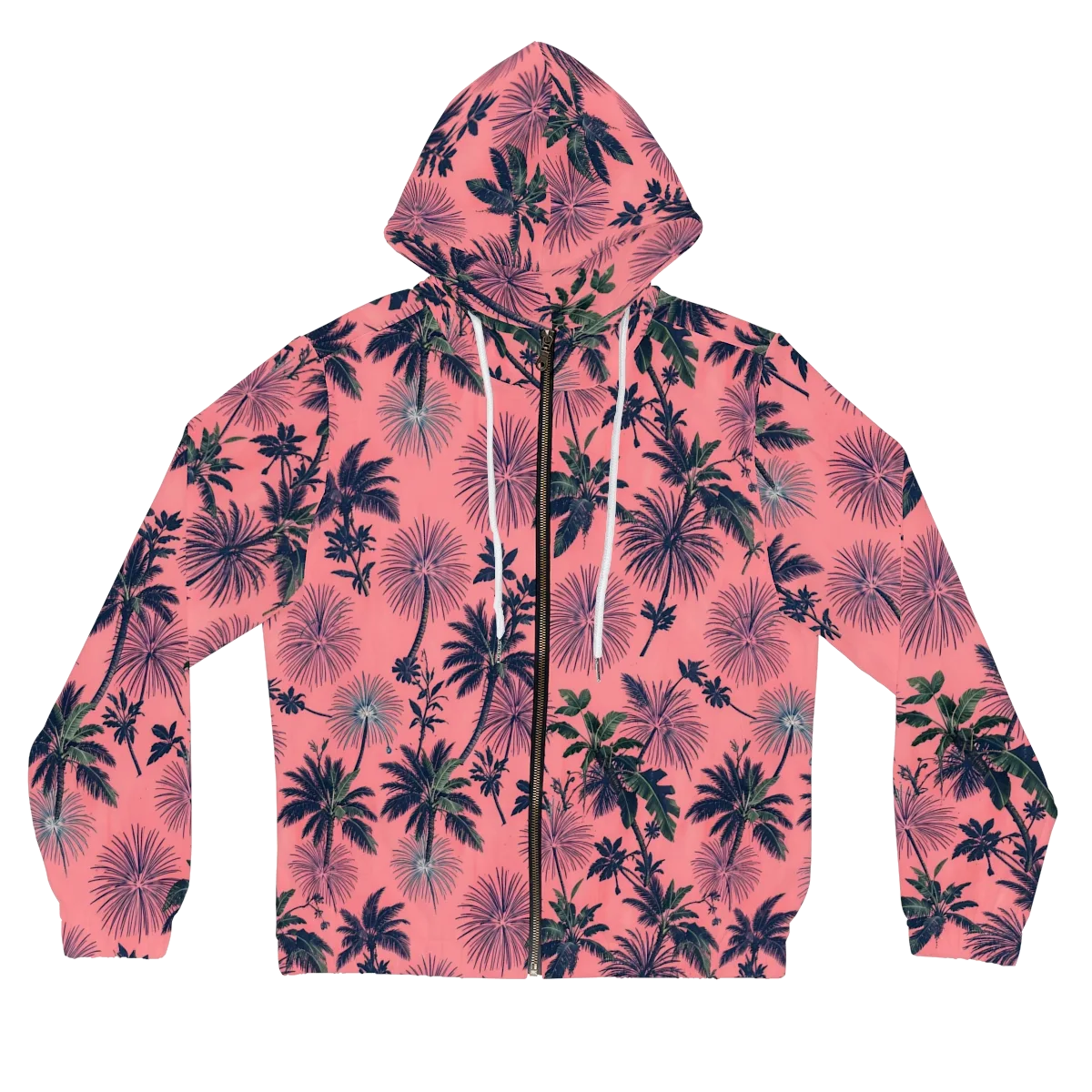 Coral Reverie on Women's Full-Zip Hoodie — Front