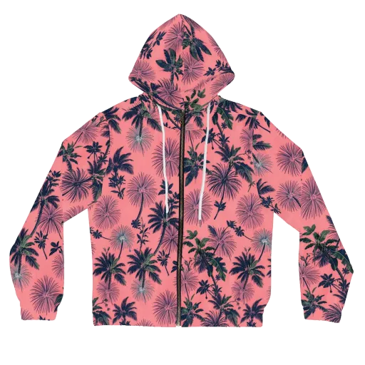 Coral Reverie on a Women's Full-Zip Hoodie