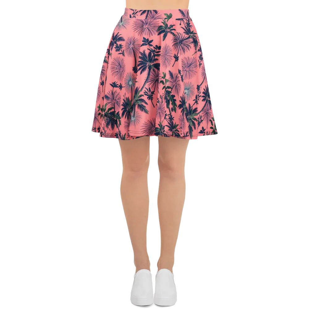 Coral Reverie on Skater Skirt — Front