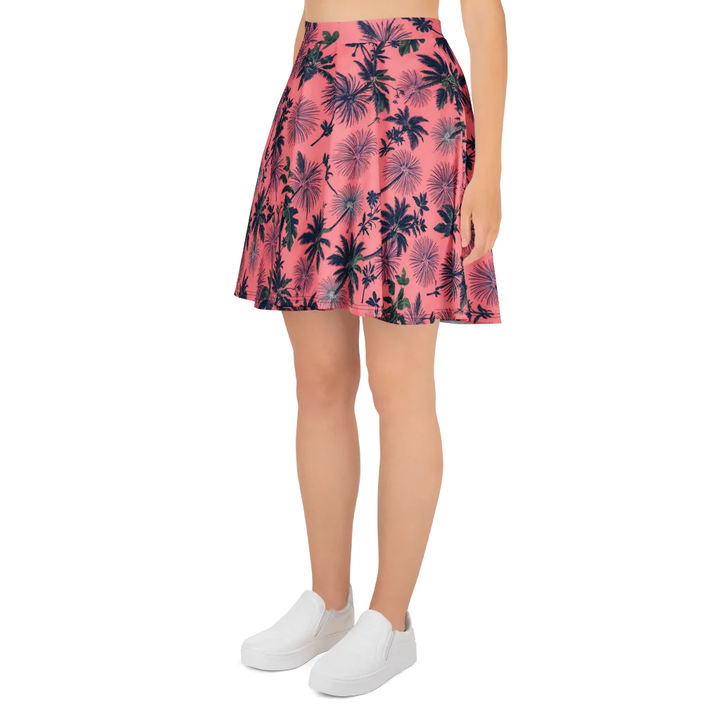 Coral Reverie on Skater Skirt — Left