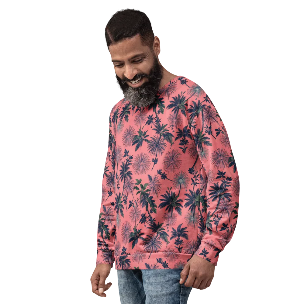 Coral Reverie on Sweatshirt — Left Front