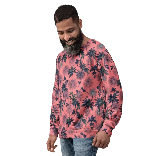 Coral Reverie on a Sweatshirt