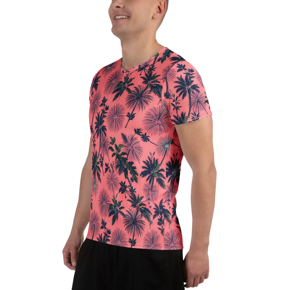 Coral Reverie on Men's Athletic T-Shirt — Left