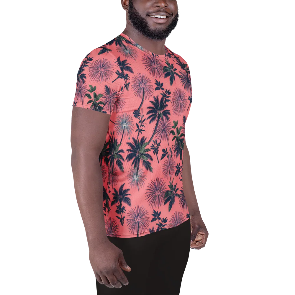 Coral Reverie on Men's Athletic T-Shirt — Right
