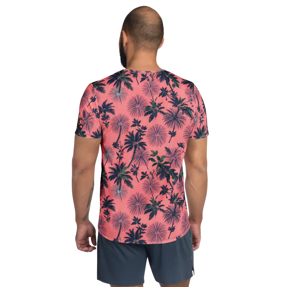 Coral Reverie on Men's Athletic T-Shirt — Back