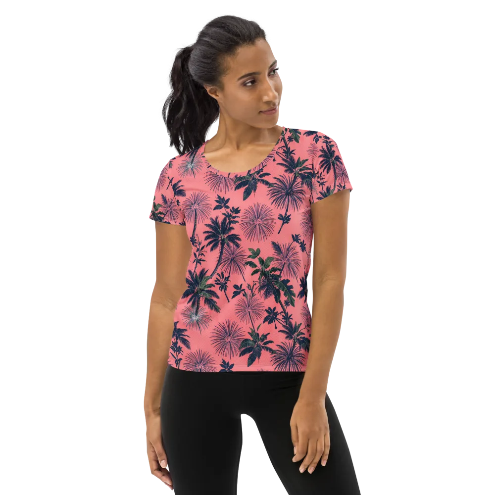 Coral Reverie on Women's Athletic T-Shirt — Front