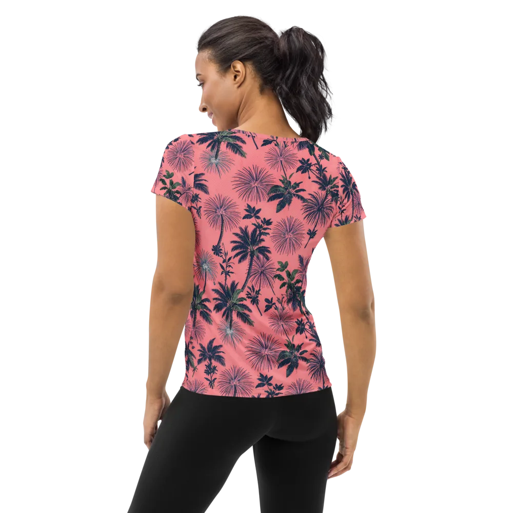 Coral Reverie on Women's Athletic T-Shirt — Back