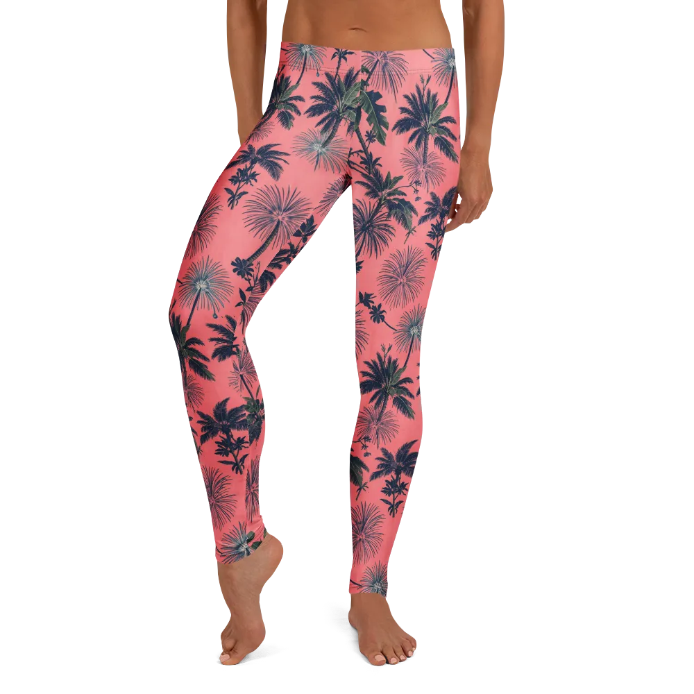 Coral Reverie on Leggings — Front