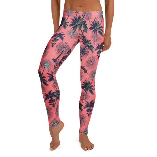 Coral Reverie on a Leggings
