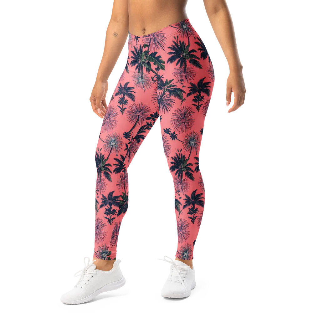 Coral Reverie on Leggings — Left Front