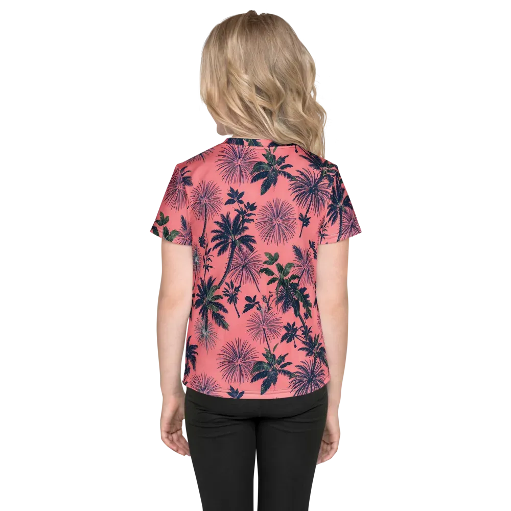 Coral Reverie on Kids Crew Neck T-Shirt — Back