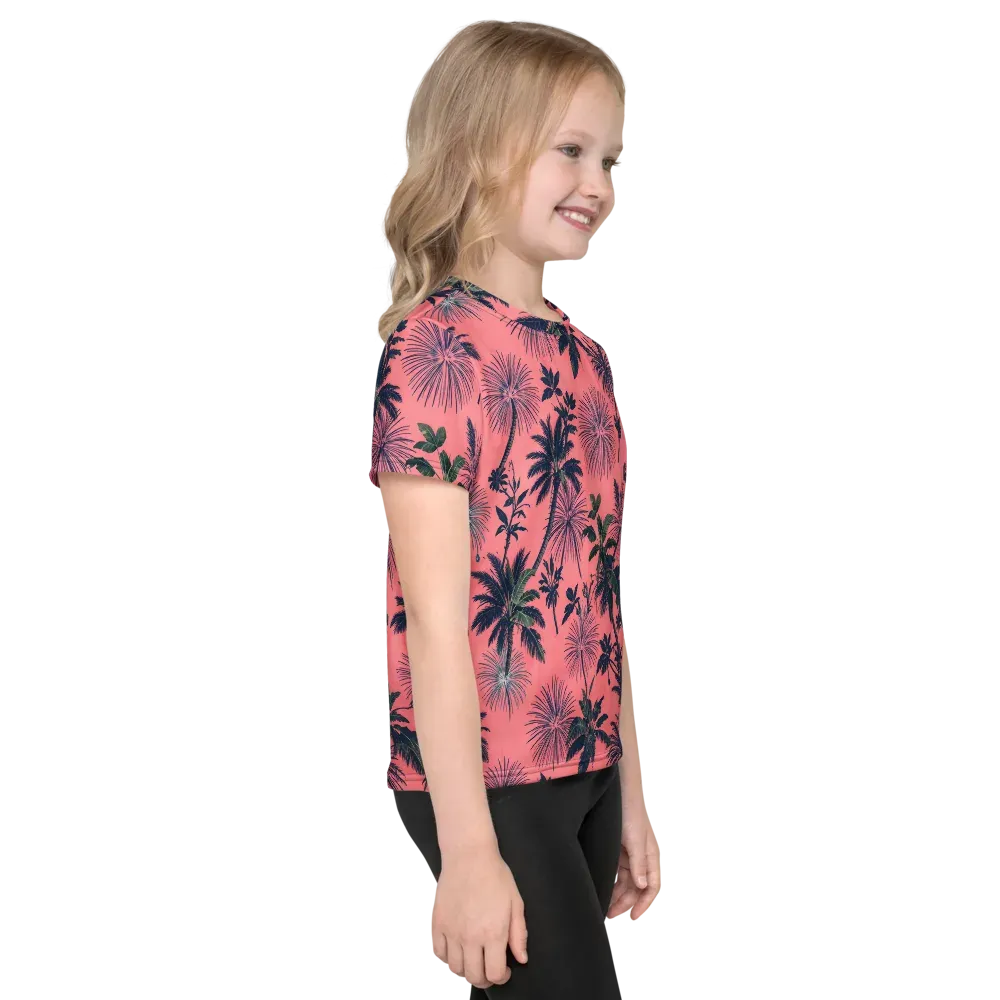 Coral Reverie on Kids Crew Neck T-Shirt — Right