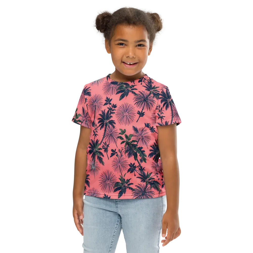 Coral Reverie on Kids Crew Neck T-Shirt — Front