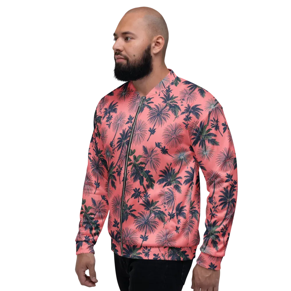 Coral Reverie on Bomber Jacket — Left