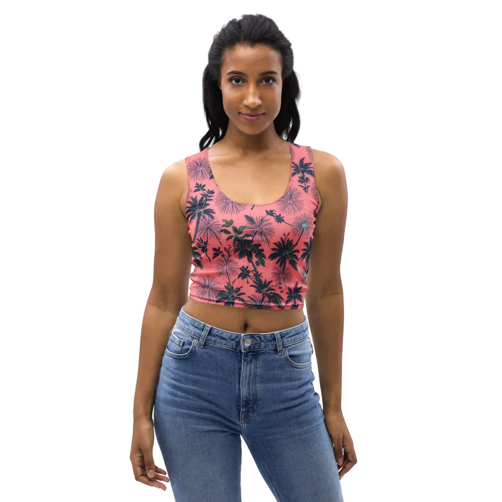 Coral Reverie on Crop Top — Front
