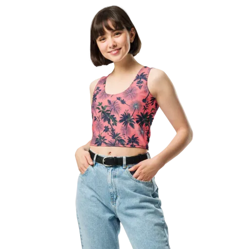 Coral Reverie on a Crop Top