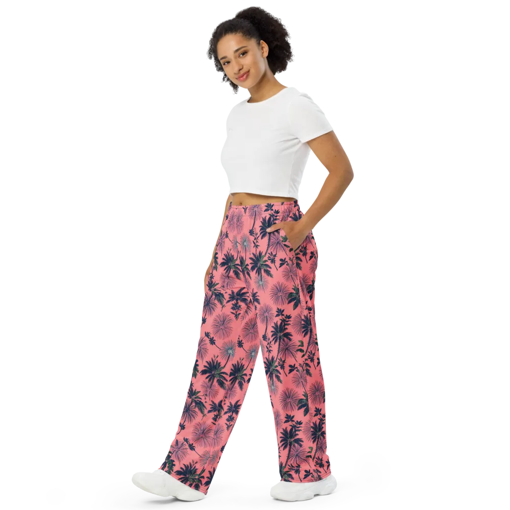 Coral Reverie on Wide-Leg Pants — Left Front