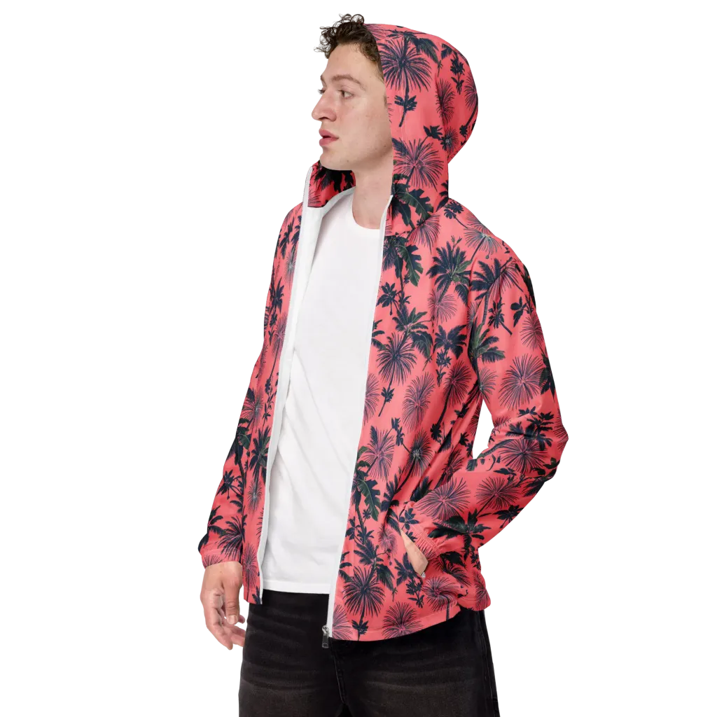 Coral Reverie on Men's Windbreaker — Left Front