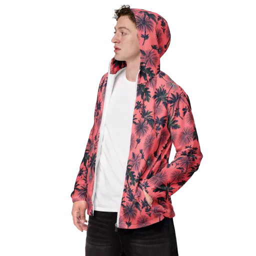 Coral Reverie on a Men's Windbreaker